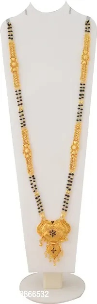 Womens Golden plated Beautiful Long Mangalsutra with Small Earring