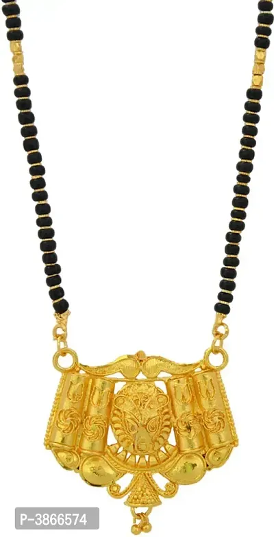 Women's Golden plated Beautiful Long Mangalsutra with Small Earring