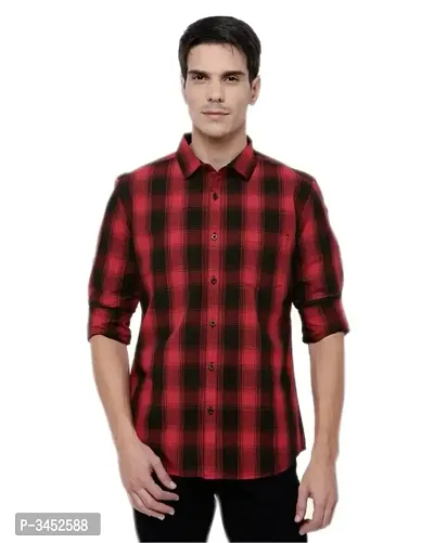 Men's Multicoloured Cotton Checked Long Sleeves Regular Fit Casual Shirt