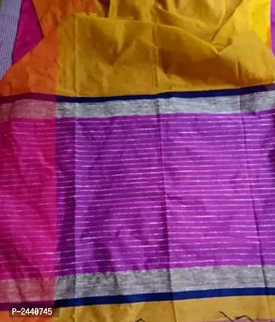 Attractive Handloom Cotton Silk Saree with Blouse piece-thumb2