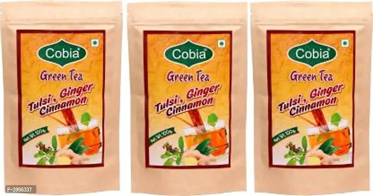 Cobia GREEN TEA (Tulsi, Cinnamon, GInger) Tulsi, Cinnamon, Ginger Green Tea Pouch&nbsp;&nbsp;(300 g) - Price Incl. Shipping-thumb0