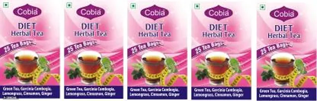 Cobia Diet(Slimming) Herbal Tea 25 Tea bags Pack Of 5 Garcinia, Cinnamon, Lemon Grass Herbal Tea Bags Tetrapack  (250 g) - Price Incl. Shipping-thumb0