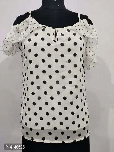 Raabta white cold shoulder on sale top with black knotes