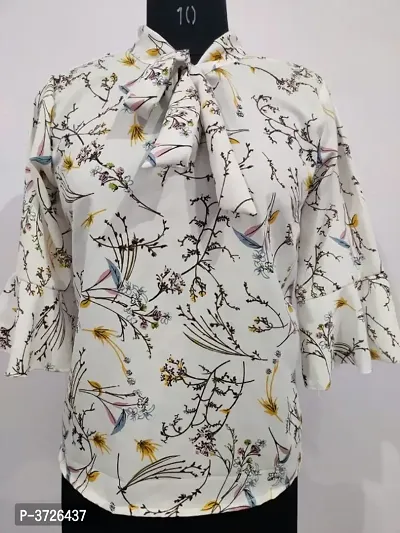 Stunning White Floral Printed Blouse Top