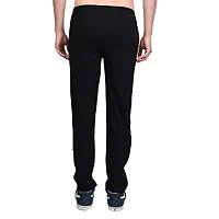 Men's Black Cotton Solid Regular Fit Track Pant-thumb1