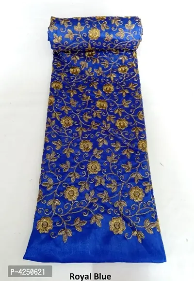 Bangalori Silk Embroidery Work Blouse Fabric (Unstitched)-thumb2