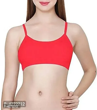 Women Padded Cotton Sports 6 Strap Fancy Bralette with Removable Pad