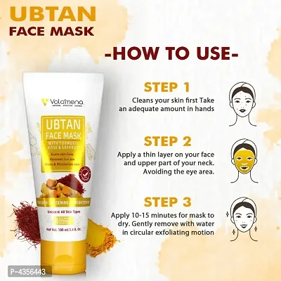 Volamena Ubtan Face Mask With Turmeric, Rose   Saffron 100 ml-thumb5