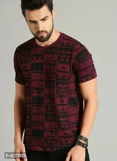 Men's Multicoloured Cotton Printed Round Neck Tees-thumb0