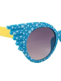 Pretty UV Protected Blue Children Sunglasses with Case and Wipes-thumb1