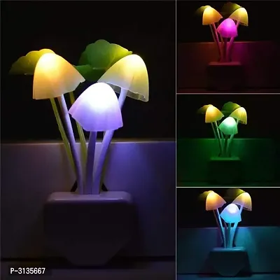Fancy mushroom shape Automatic Sensor LED color changing night lamp multi (Pack of 1)