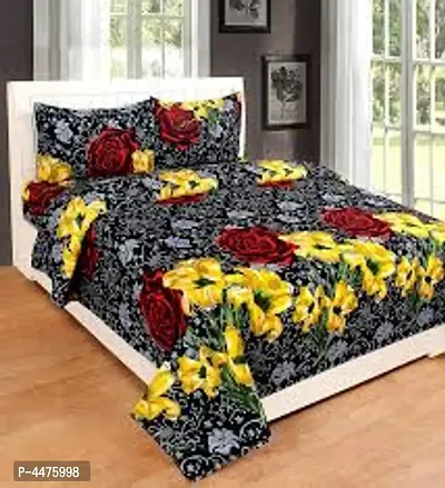 Polycotton Double Bedsheet With 2 Pillow Cover