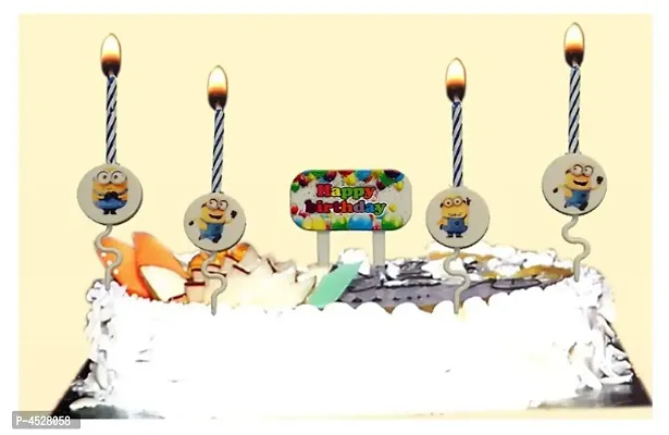 Minion Happy Birthday Candles -Pack Of 4-thumb0