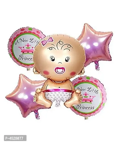 Baby Girl Shape Balloons -Pack Of 5-thumb0