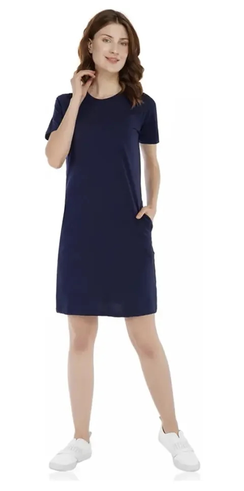 Elegant Blend Solid Bodycon Dress For Women