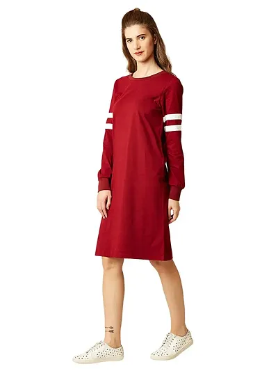 Elegant Red Solid Bodycon Dress