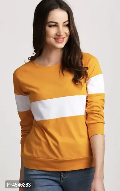Stylish Yellow Solid Cotton Blend Tops For Women-thumb0
