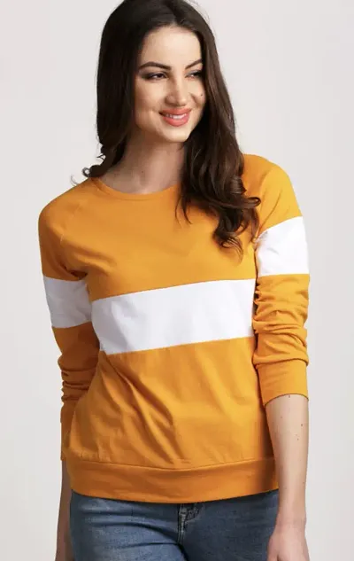 Stylish Solid Cotton Blend Tops For Women