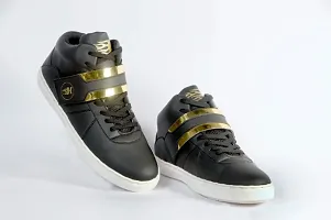 Trendy Black Mid-Top Flat Boots For Men-thumb1