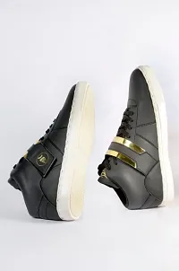 Trendy Black Mid-Top Flat Boots For Men-thumb3