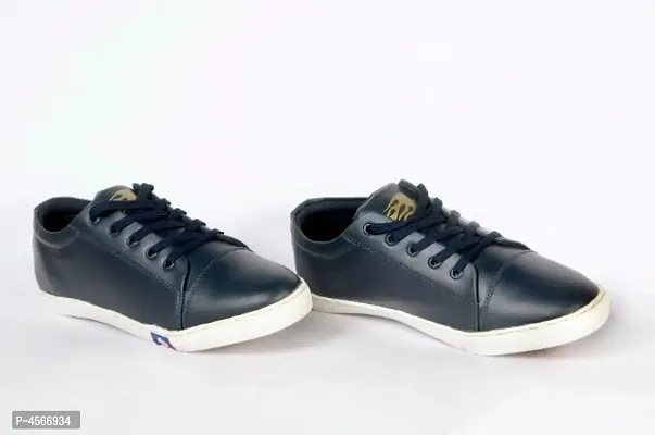 Modern Navy Blue Synthetic Casual Shoes For Men-thumb0