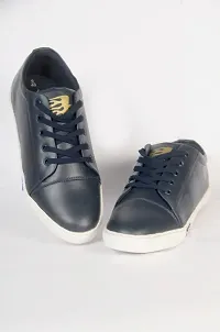 Modern Navy Blue Synthetic Casual Shoes For Men-thumb1