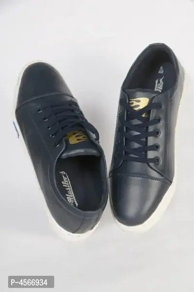 Modern Navy Blue Synthetic Casual Shoes For Men-thumb3
