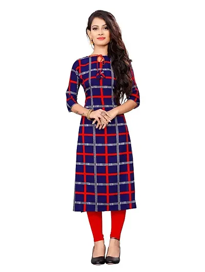 Trendy Crepe Checked Kurtas For Women