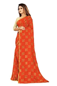 Chiffon Zari Lace Work Saree With Jacquard Blouse Piece-thumb1