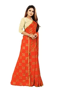 Chiffon Zari Lace Work Saree With Jacquard Blouse Piece-thumb4