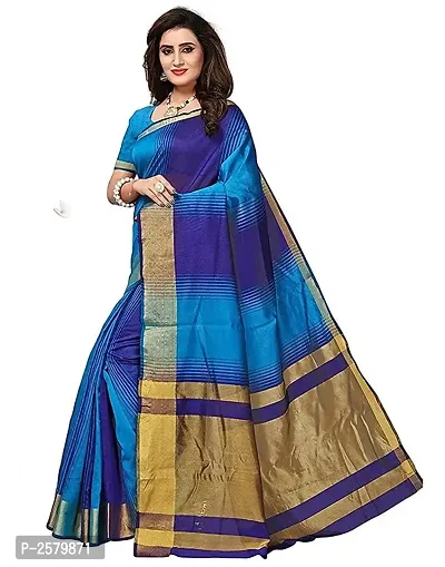 Stylish Cotton Silk Saree With Blouse Piece-thumb2