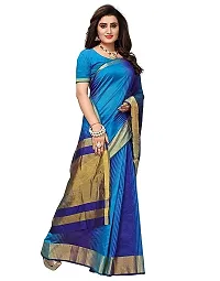 Stylish Cotton Silk Saree With Blouse Piece-thumb2