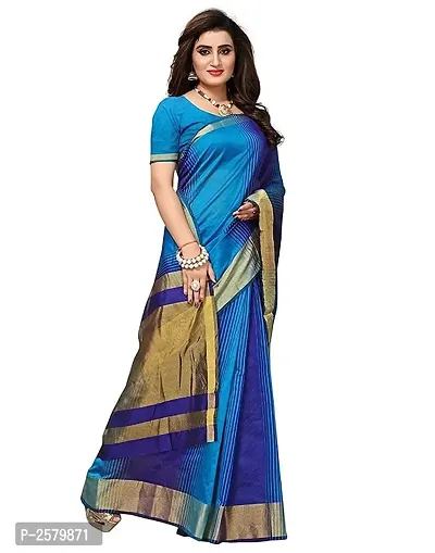 Stylish Cotton Silk Saree With Blouse Piece-thumb3