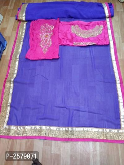 Georgette Saree With Embroidered Work Blouse-thumb3