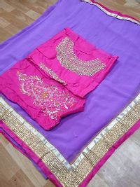 Multicoloured Georgette Saree With Blouse Piece-thumb1