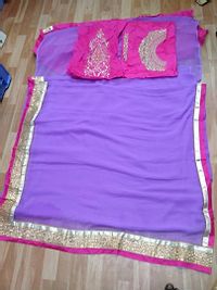 Multicoloured Georgette Saree With Blouse Piece-thumb3