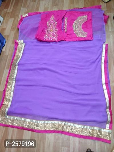 Multicoloured Georgette Saree With Blouse Piece-thumb4