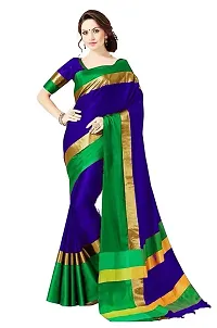 Multicoloured Cotton Silk  Saree With Blouse-thumb2