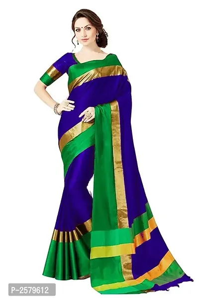 Multicoloured Cotton Silk  Saree With Blouse-thumb3