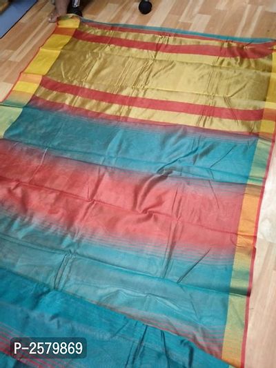 Stylish Cotton Silk Saree With Blouse Piece-thumb2