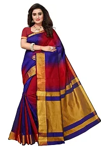 Combo of 3 Art Silk Multicolored Striped Sarees with Blouse piece-thumb1