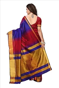 Combo of 3 Art Silk Multicolored Striped Sarees with Blouse piece-thumb2