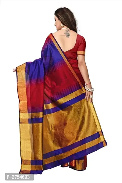 Combo of 3 Art Silk Multicolored Striped Sarees with Blouse piece-thumb3