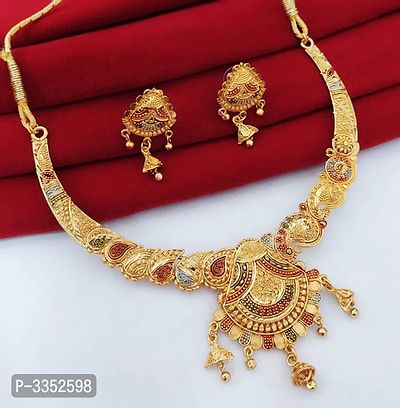 Trendy Ethnic Gold Plated Necklace Set-thumb2