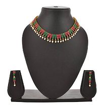 Multicolor Alloy Stone Necklace Set-thumb1