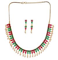 Multicolor Alloy Stone Necklace Set-thumb2