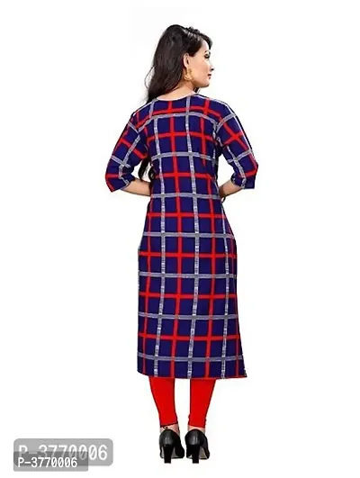 Stylish Navy Blue Crepe Stitched Kurta For Women-thumb3