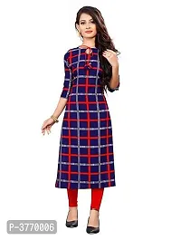 Stylish Navy Blue Crepe Stitched Kurta For Women-thumb3