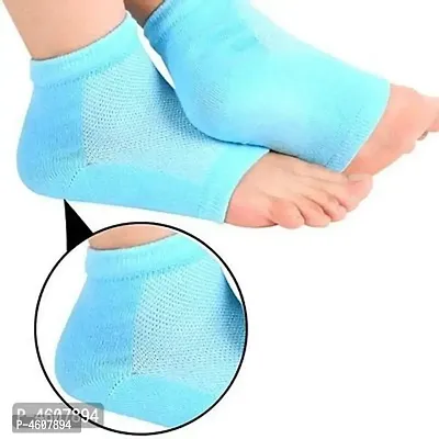 Premium Quality 1 Pair Spa Vented Moisturising Gel Heel Socks For Dry Hard Cracked Skin Moisturizing Arch Orthotic Tool Open Toe Comfy Recovery Socks.(Random Color)-thumb0