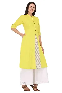 Beautiful Green Cotton Solid Kurtas For Women-thumb1